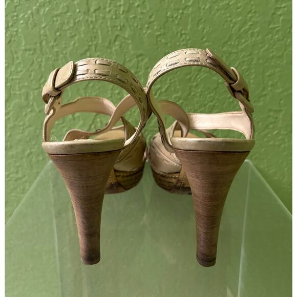 Prada Cream Heeled Sandals - Picture 9 of 12